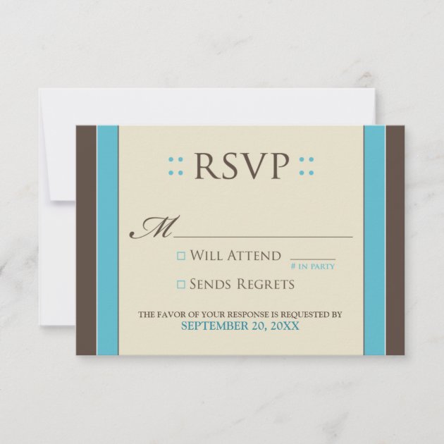 Simply Elegant RSVP Card (aqua/chocolate)