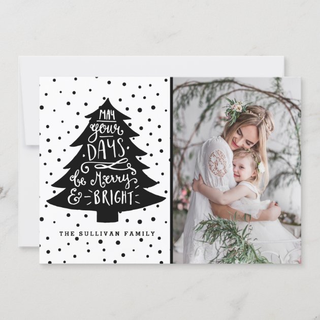 Merry & Bright Christmas Tree | Holiday Photo Card (front side)