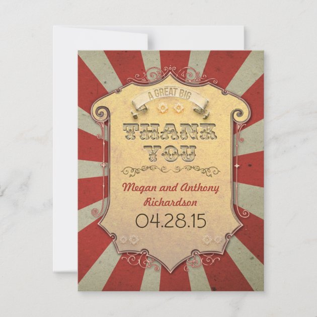 carnival wedding thank you cards