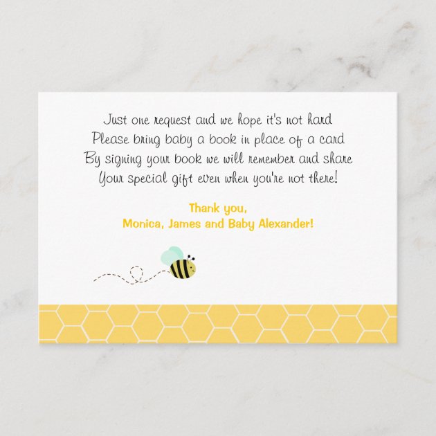 Bumble Bee RSVP Enclosure Cards (front side)