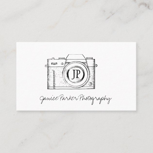 Professional photography camera photographer business card (front side)