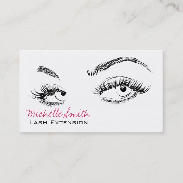 Beautiful eyes Long lashes Lash Extension Business Card (front side)
