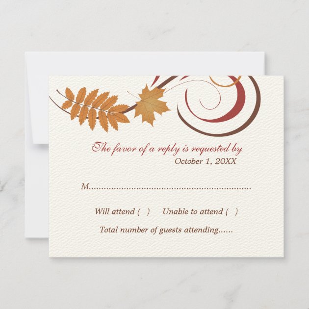 Response Card | Falling Leaves Theme (front side)