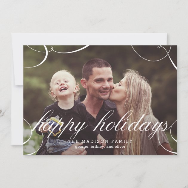 Stunningly Scripted Holiday Photo Card (front side)
