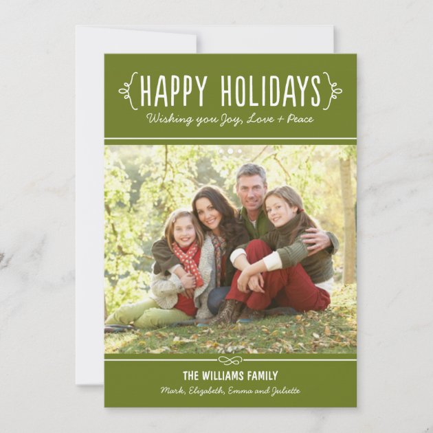 Happy Holidays Photo Card | Joy Love and Peace