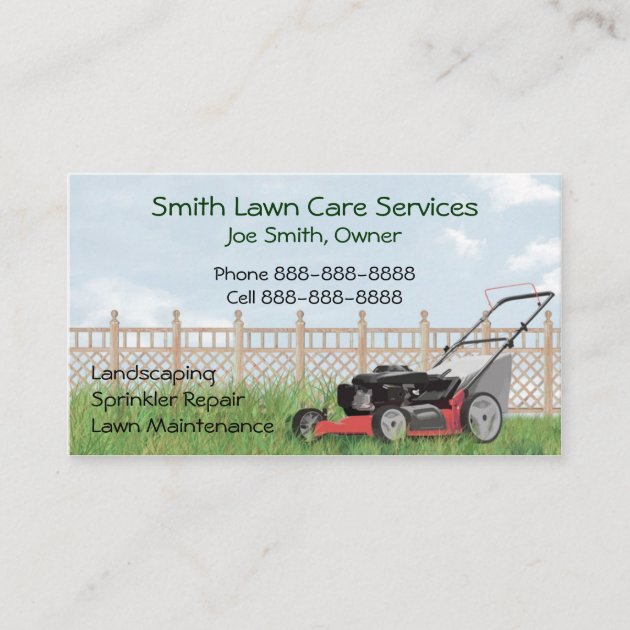 Lawn Yard Maintenance Servies Business Card (front side)