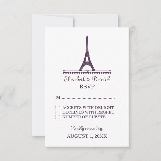 Parisian Chic Response Card, Purple
