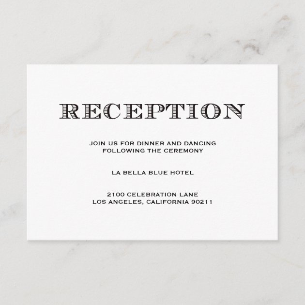 Be Married | Reception Enclosure Card