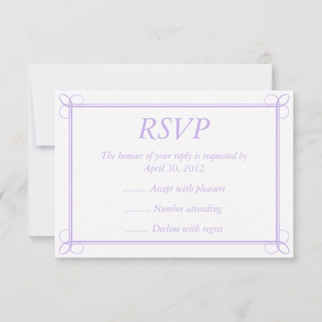 Purple & White Event Reply, RSVP or Response Cards
