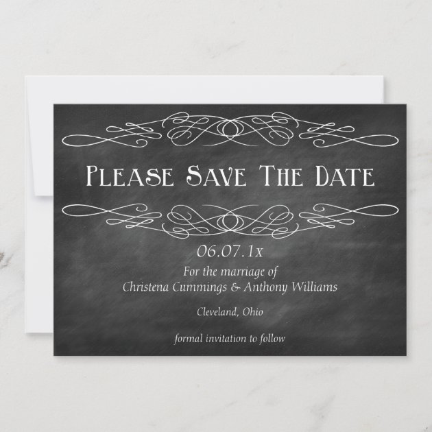Chalkboard Save The Date Invitation (2)