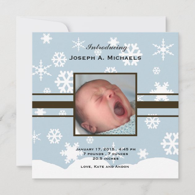 Winter Baby Photo Birth Announcement