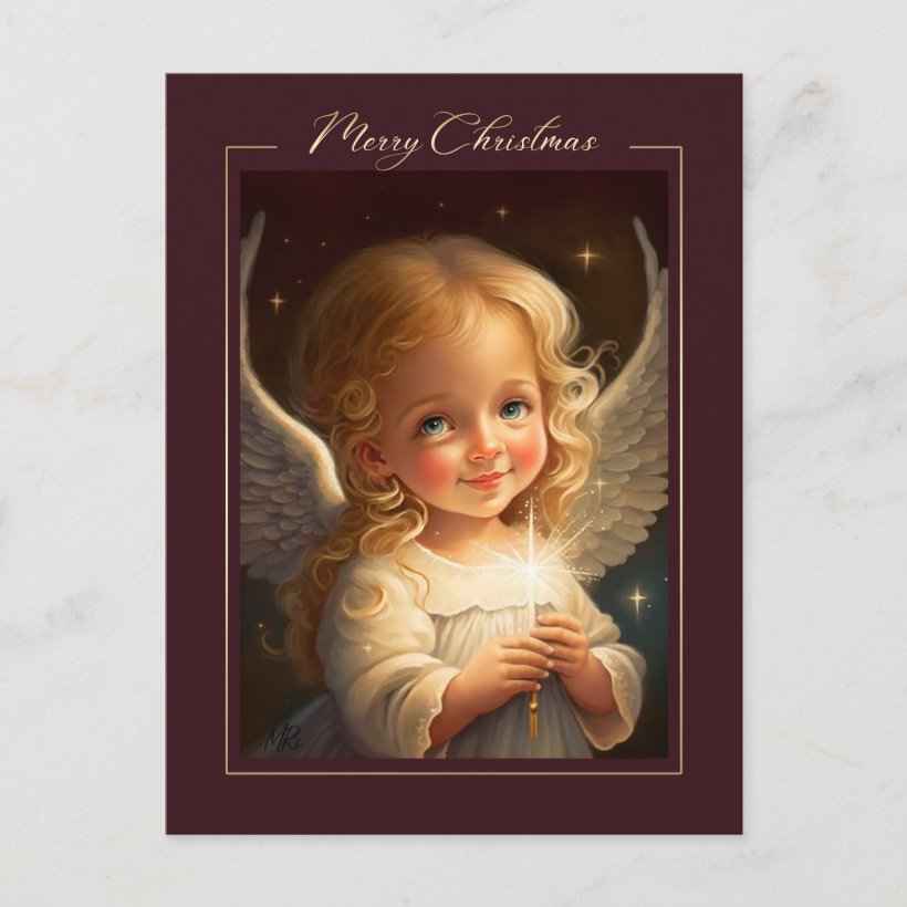 Merry Christmas. Little Christmas Angel  Postcard (Front)