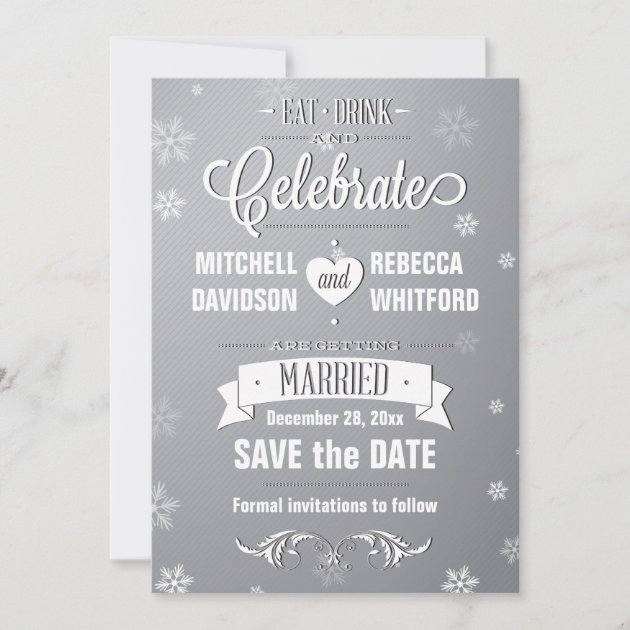 Eat Drink and Celebrate Winter Gray Save the Date
