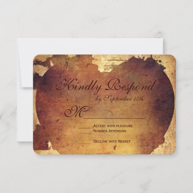 Rustic Country Distressed Heart Wedding RSVP Cards