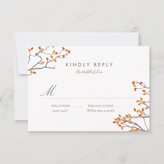 Blissful Branches Wedding RSVP (front side)