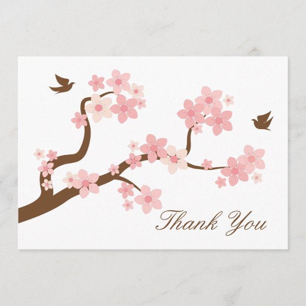Cherry Blossoms Thank You Note