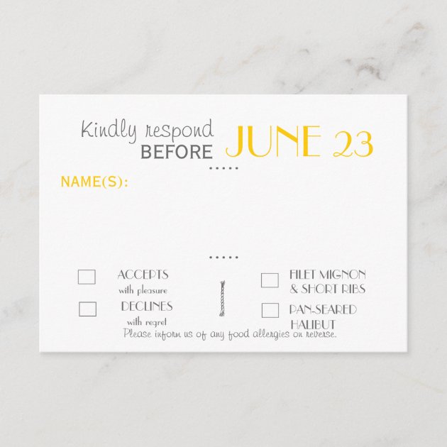 Modern Invitation Suite Response Card (front side)