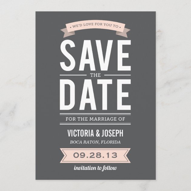 VINTAGE POSTER | SAVE THE DATE ANNOUNCEMENT (front side)