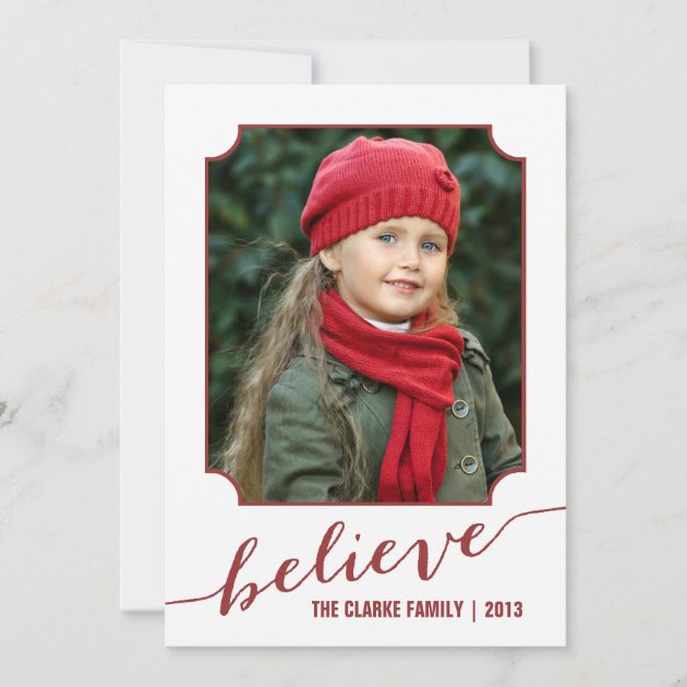 Believe Red | Photo Holiday Card