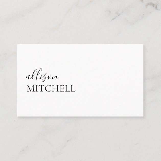 Minimalist Professional Modern Elegant Script Business Card (front side)