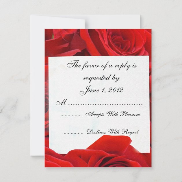RSVP red roses wedding invites