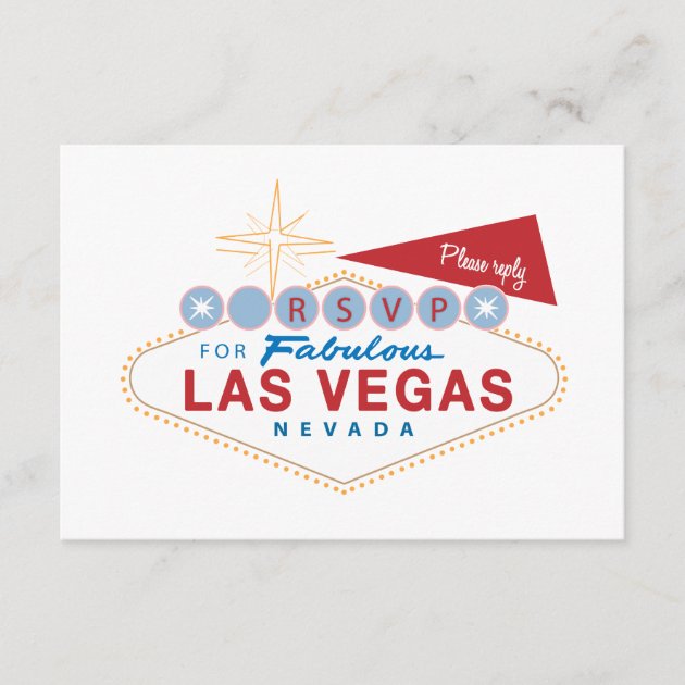 Las Vegas Sign RSVP | Wedding Response Card (front side)
