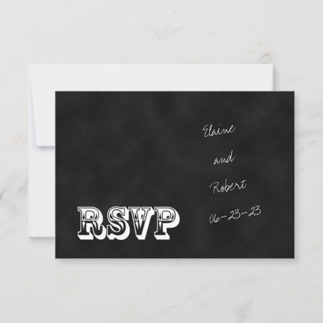 RSVP Chalkboard Style Wedding Invitation Card