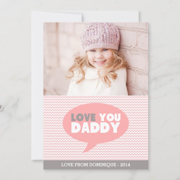 Pink Chevron Love You Daddy | Father's Day Card