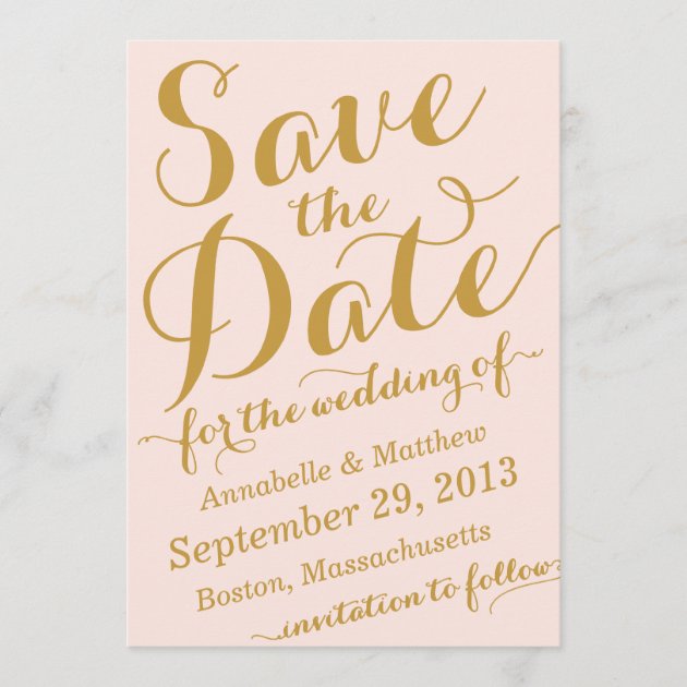 Calligraphy Script Save the Date Announcement