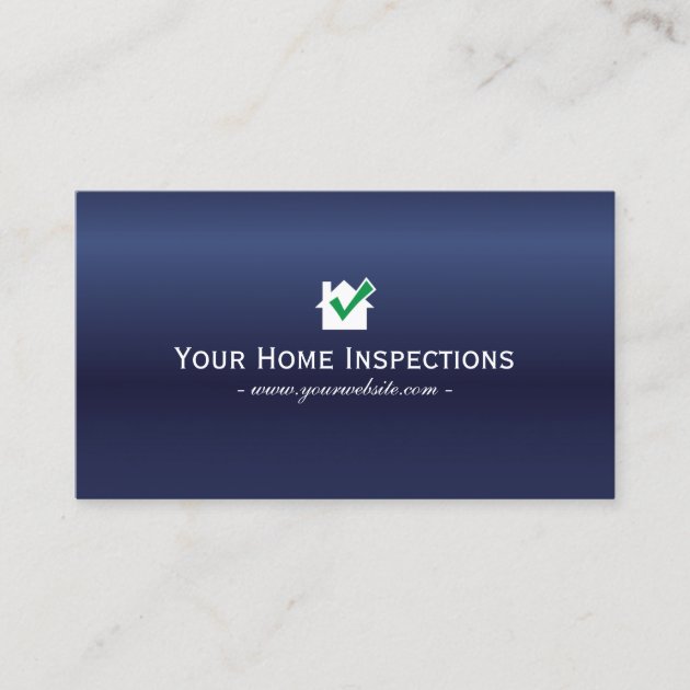 Home Inspections Real Estate Royal Blue Business Card (front side)