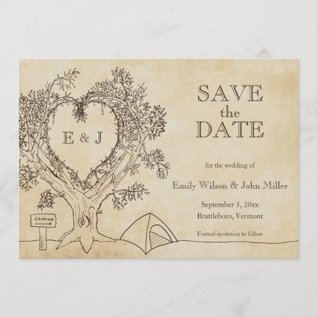 Camping Wedding Save the Date Announcements
