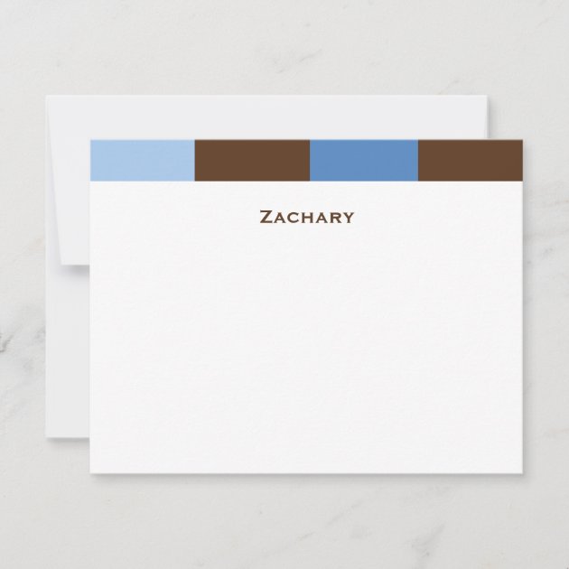 Zachary Blue Brown Thank You Card (front side)
