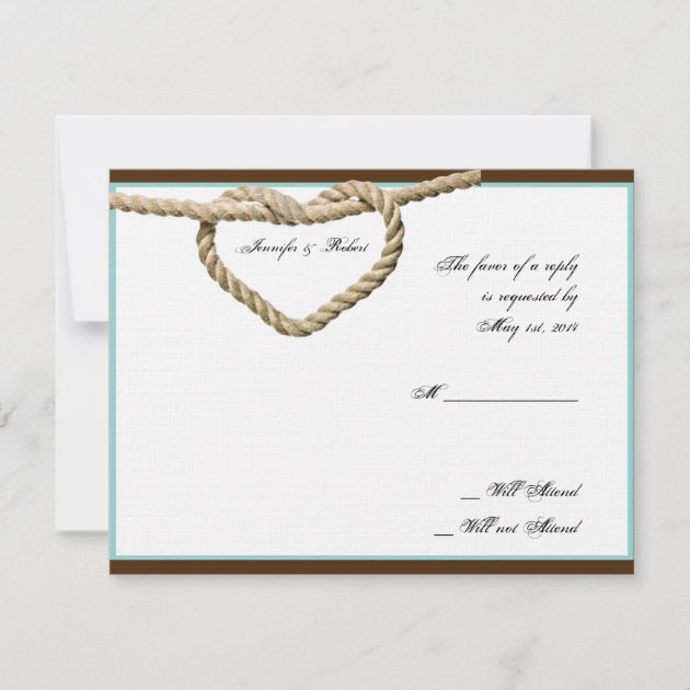 Heart Love Knot Western Wedding Response Card