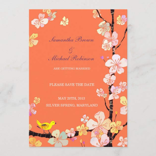 Sweet Sakura Wedding Save the Date Invitations