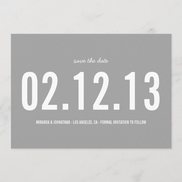 Gray Bold Photo Save The Date Announcements