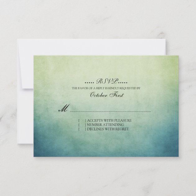 Rustic Green and Blue Bohemian Wedding RSVP
