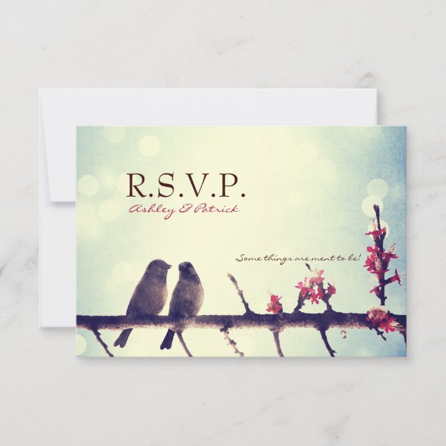 Love birds story RSVP card