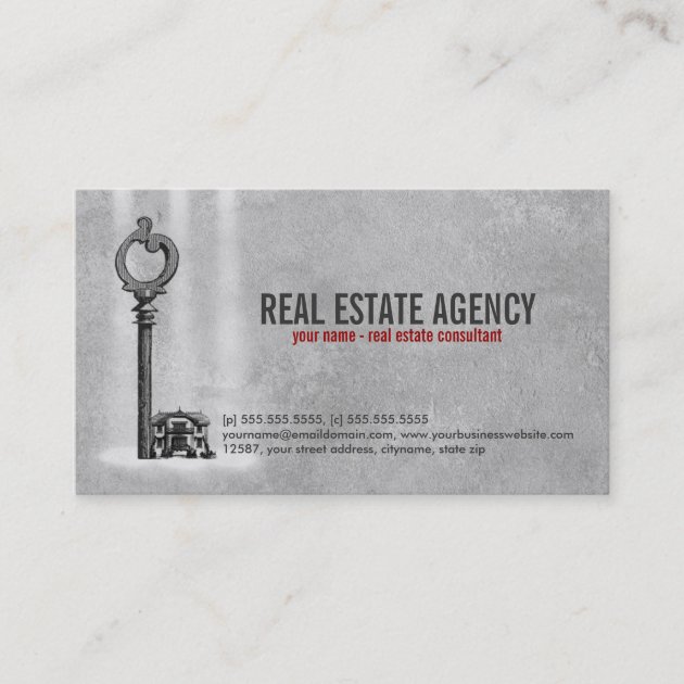 Key and House - Real Estate Business Card