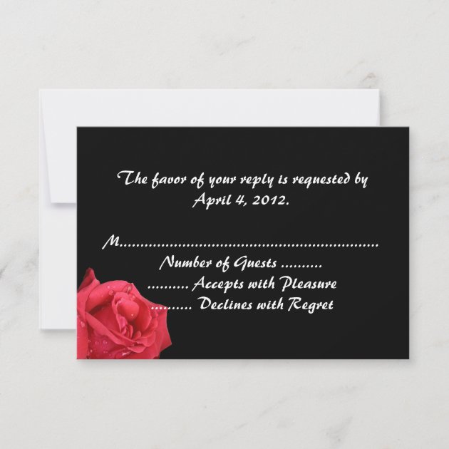 Elegant Red Rose Reply Cards