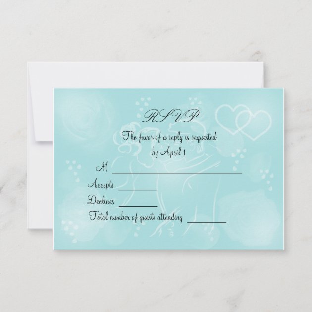 Roses Turquoise RSVP Card