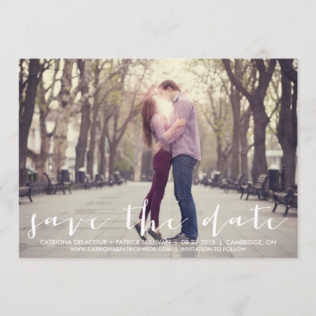 Handwritten Script Save the Date Announcement (front side)