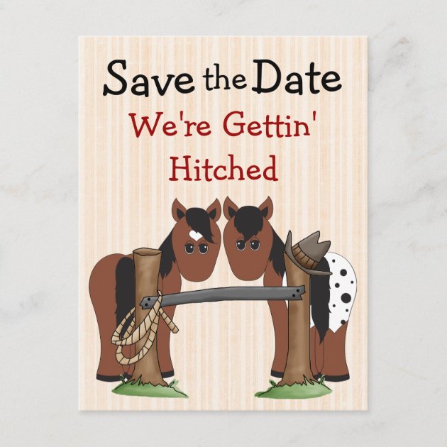 Cute Horse Save the Date Wedding Notice