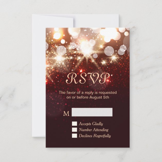 RSVP Card - Modern Gold Glitter Sparkles (front side)