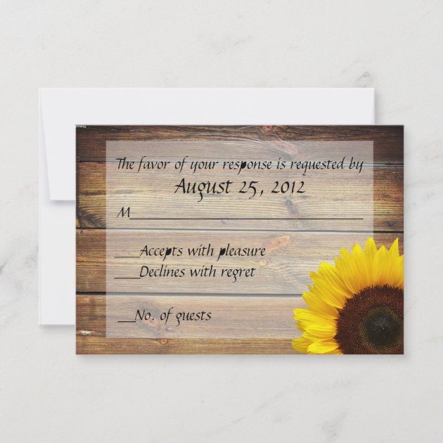Sunflower Country RSVP card