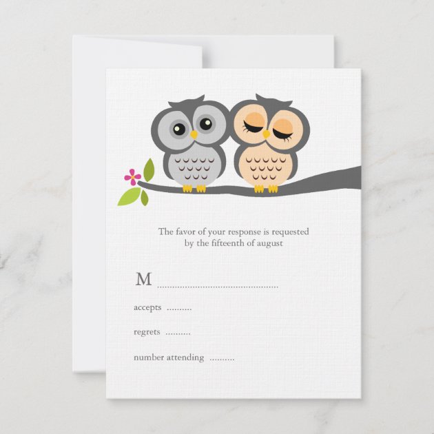 Lovely Owls Wedding Response Cards