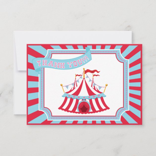 Circus or Carnival Tent - Thank You Cards