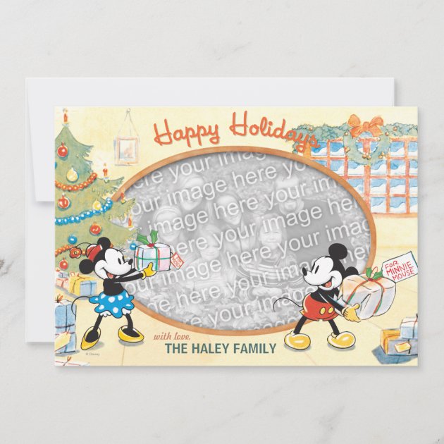 Classic Mickey and Minnie: Happy Holidays Card (front side)