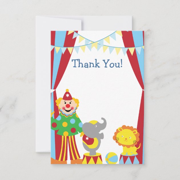 Custom Child Circus Thank You Card