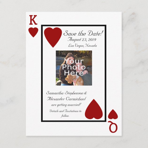 Playing Card King/Queen Photo Save the Date