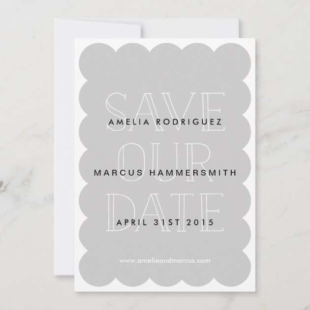 Modern and Sweet Scallop Save the Date Card